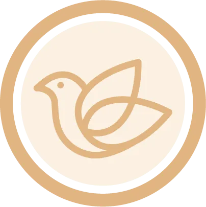 Minimalistic bird logo design in beige tones