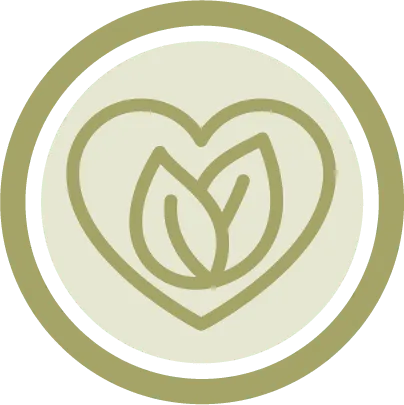 Logo with heart and leaves design