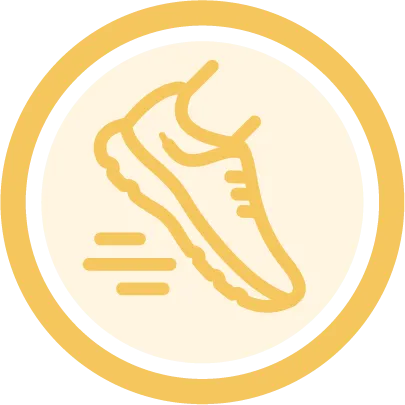 Generic shoe icon with a yellow outline