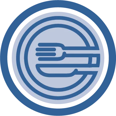 Dining services logo featuring fork and knife