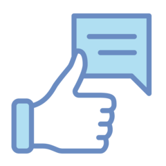 Thumbs up icon with a speech bubble