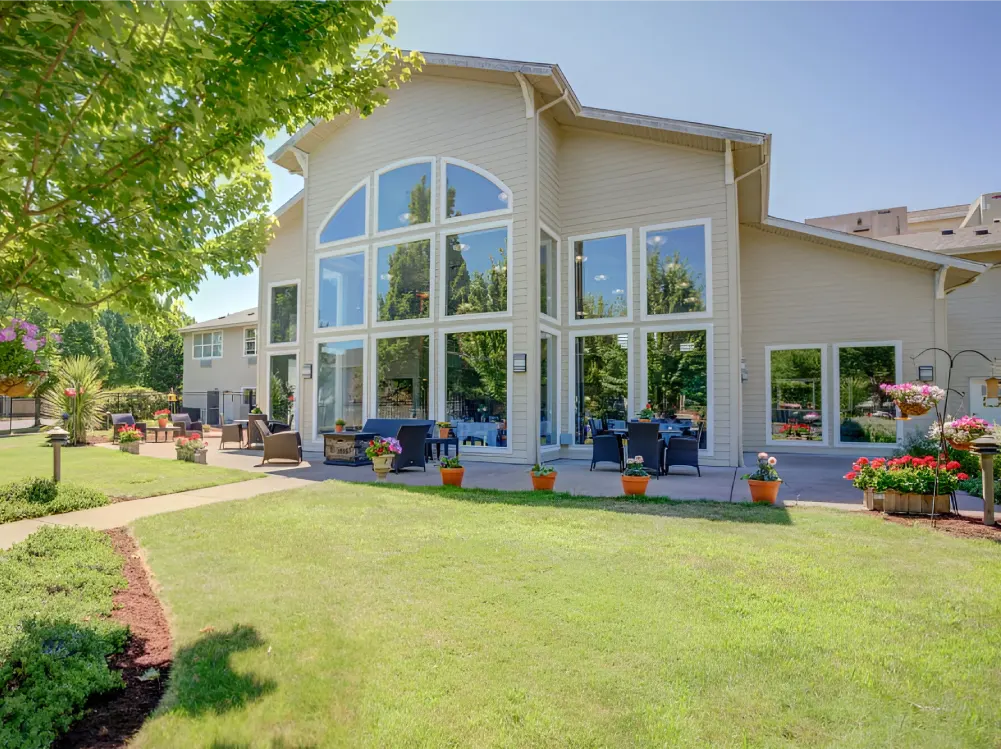 Exterior view of Evergreen Senior Living facility