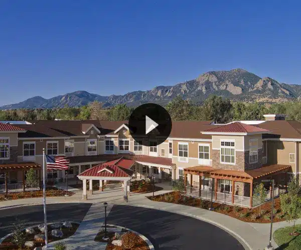 Exterior view of MorningStar Senior Living of Parker with mountains