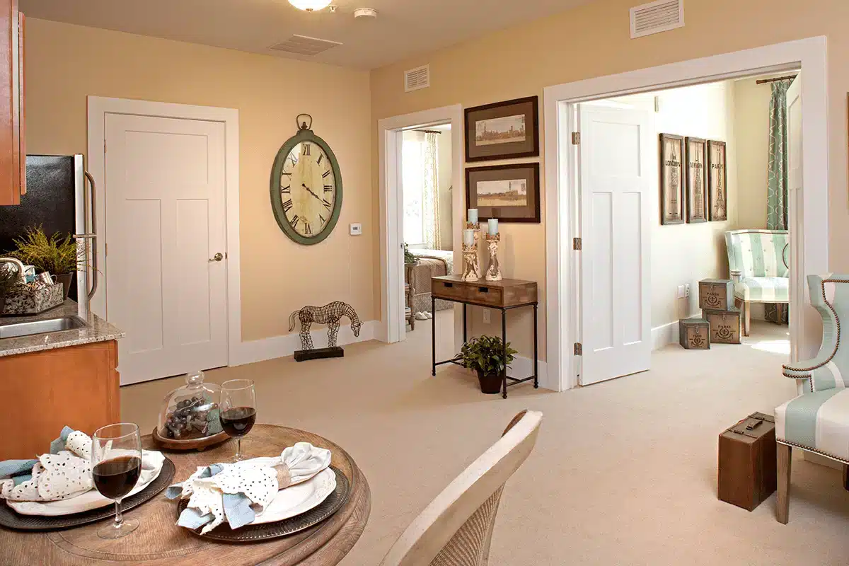 Interior view of a cozy resident room with decor