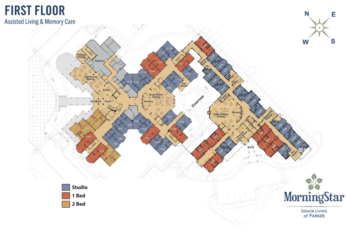 Architectural floor plan of the first floor layout