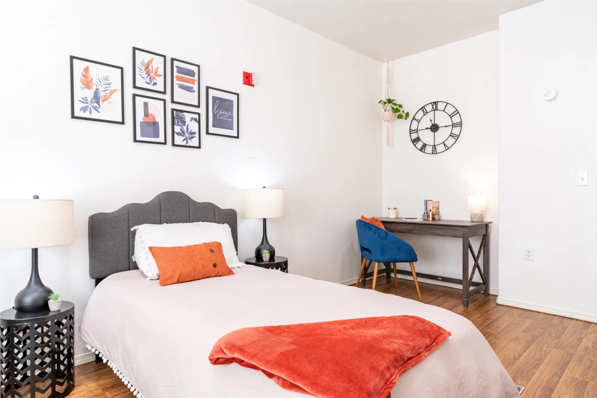 Well-furnished resident room with decorative elements