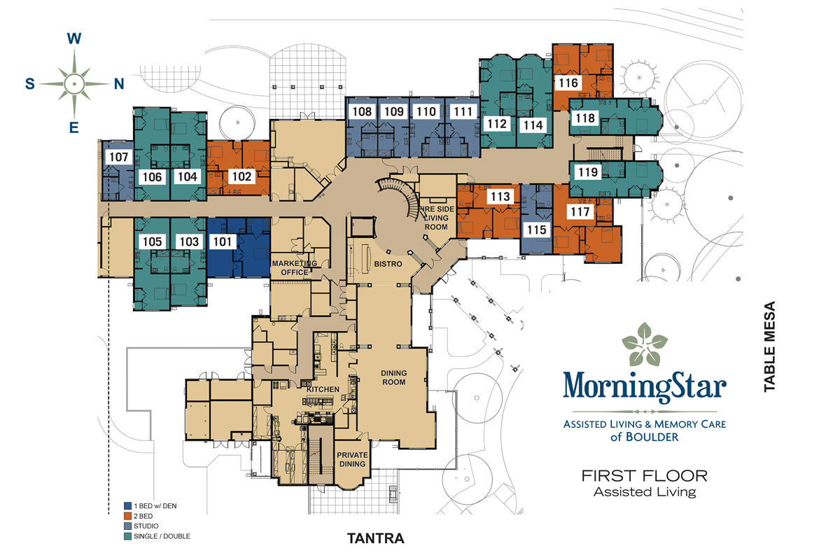 First floor layout of MorningStar Senior Living facility