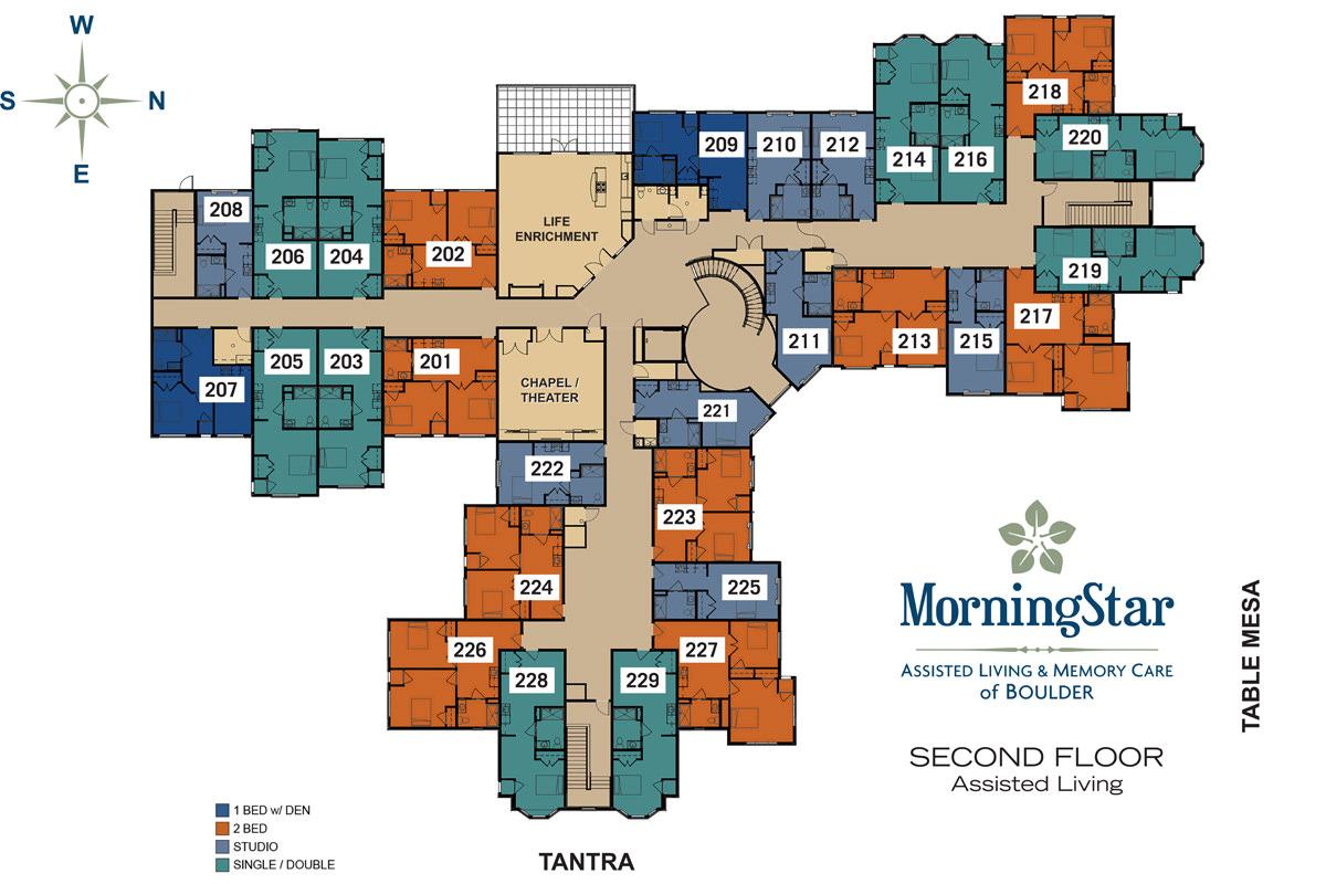 Architectural floor plan of MorningStar Senior Living