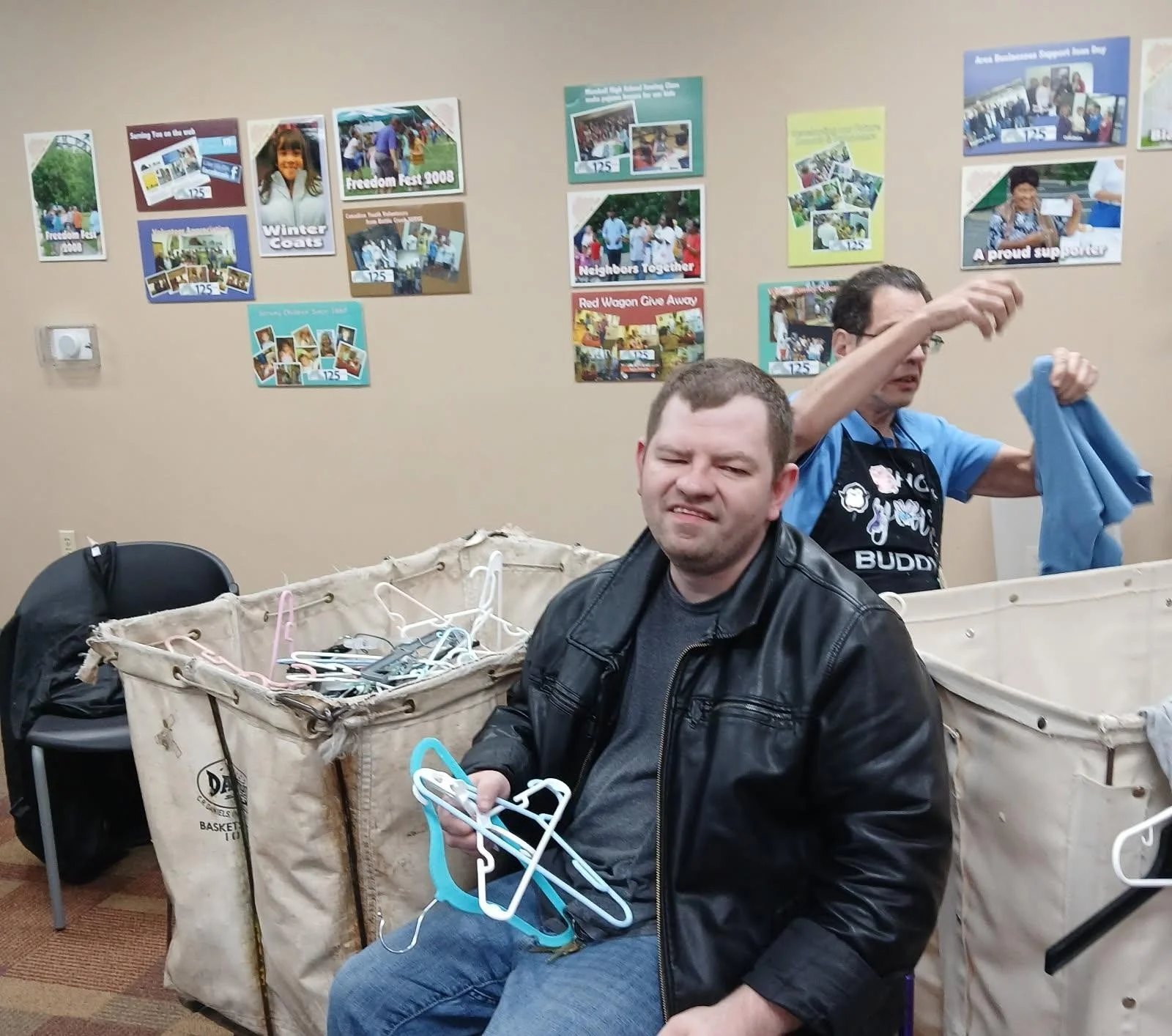 Residents engaged in an activity in the common area.