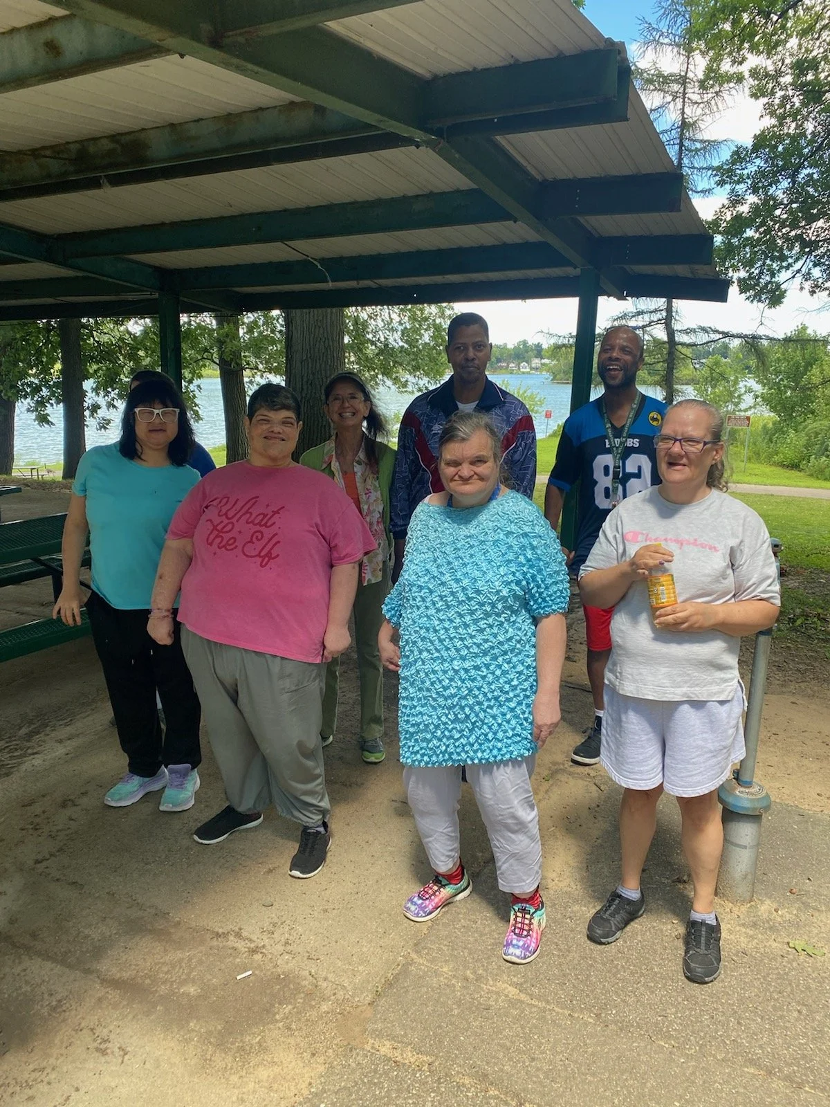 Group of residents enjoying a day outdoors