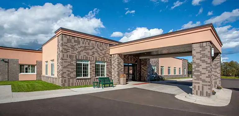 Exterior view of Viewcrest Health Center entrance.
