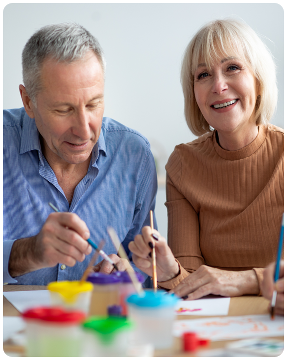 Residents engaging in an arts and crafts activity