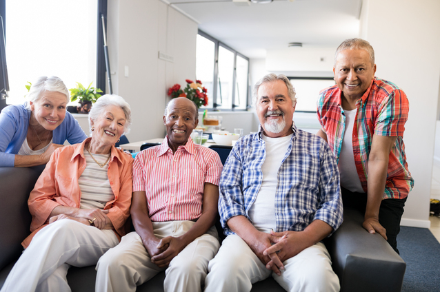 Residents enjoying time together in a common area