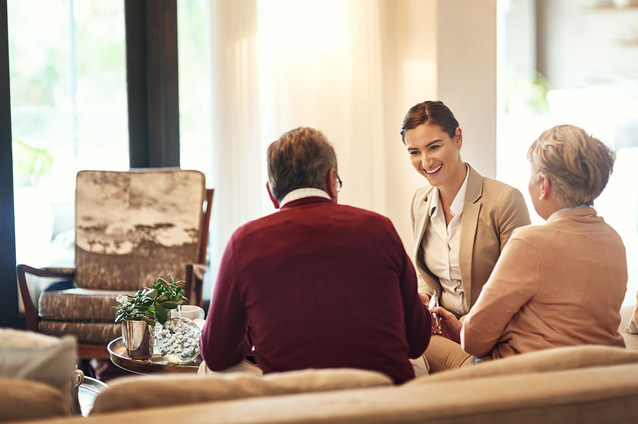 Staff member engages with residents
