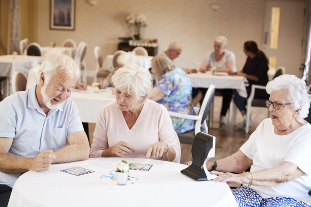 Residents engaging in a bingo game