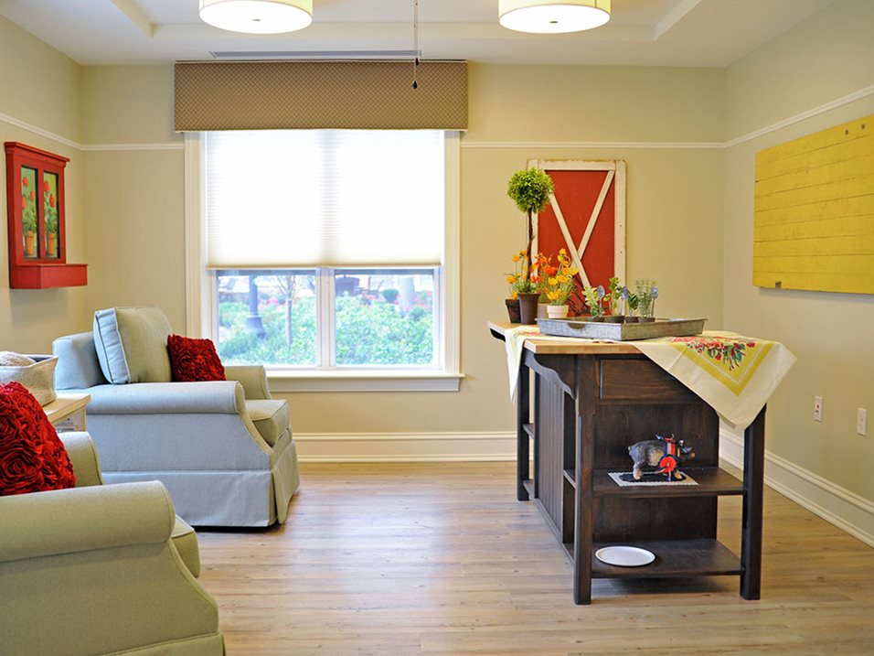 Cozy common area with comfortable seating and decor.