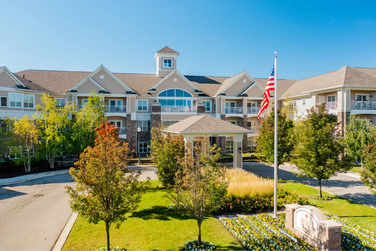 Exterior view of Rose Senior Living Clinton Township