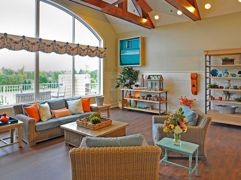 Cozy common area with comfortable seating and decor.