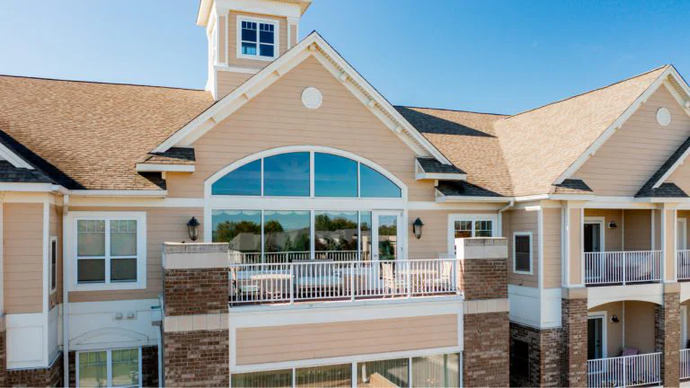 Exterior view of the senior living facility