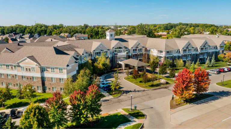 Aerial view of the Rose Senior Living facility.