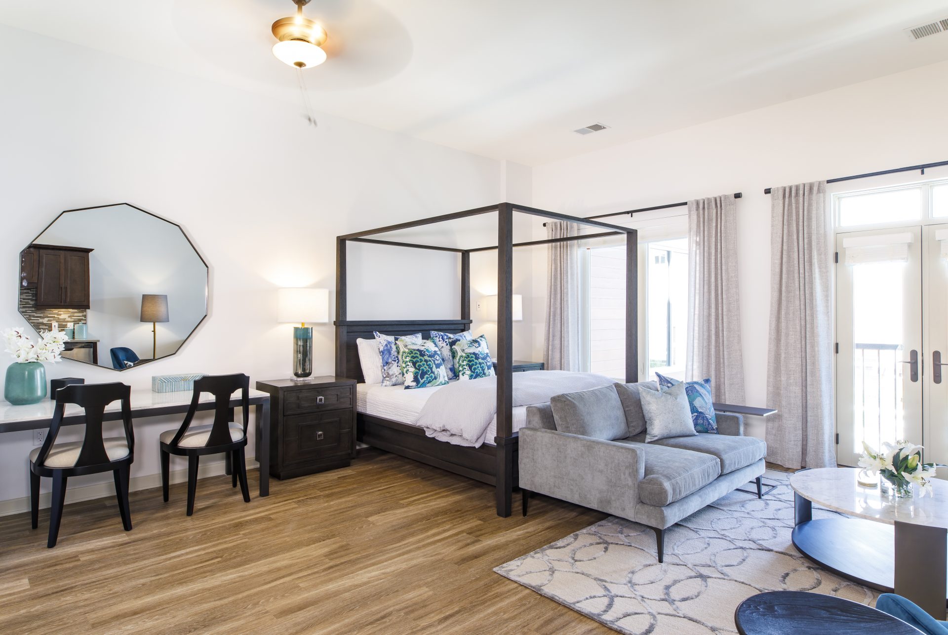 Modern interior of a private resident room with decor
