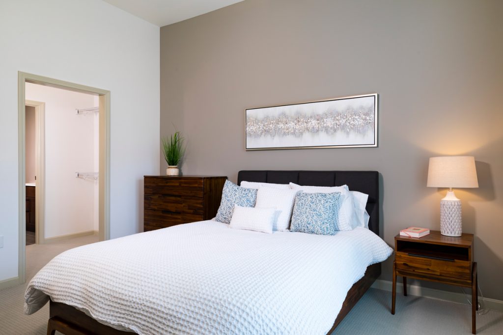 Bright interior of a well-furnished resident room