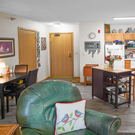 Interior view of a cozy living space in a senior residence