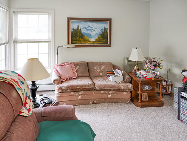 Cozy common area with seating and decor