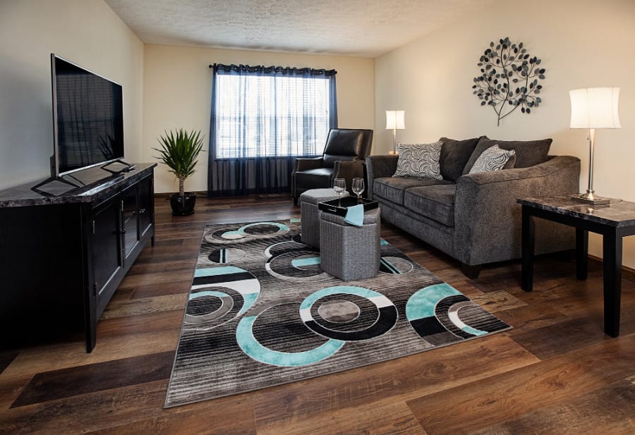 A cozy living room with modern furnishings