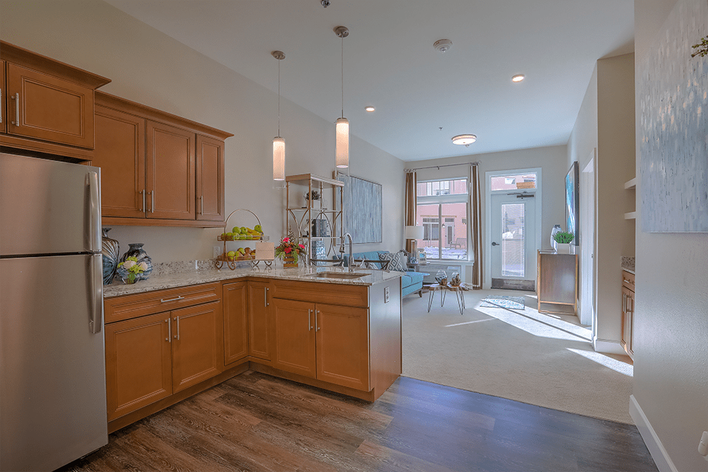Bright interior of a well-designed assisted living unit