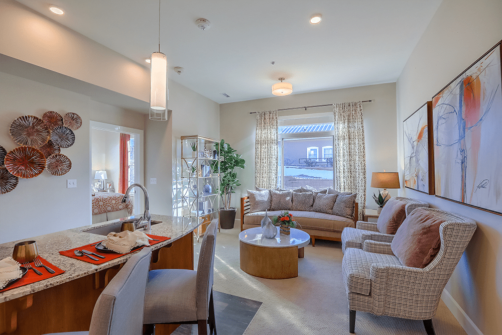Bright interior of a well-furnished living space