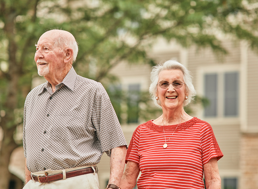 Portrait of a happy elderly couple outdoors