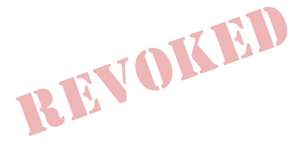 Revoked text in pink font