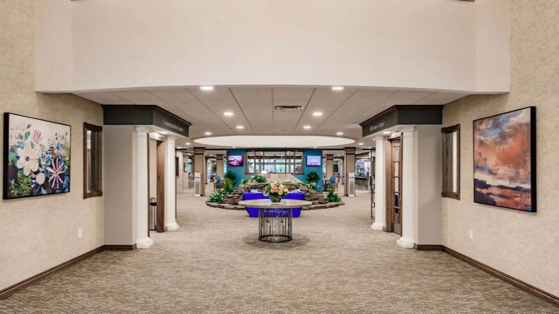 Interior common area with decorative elements