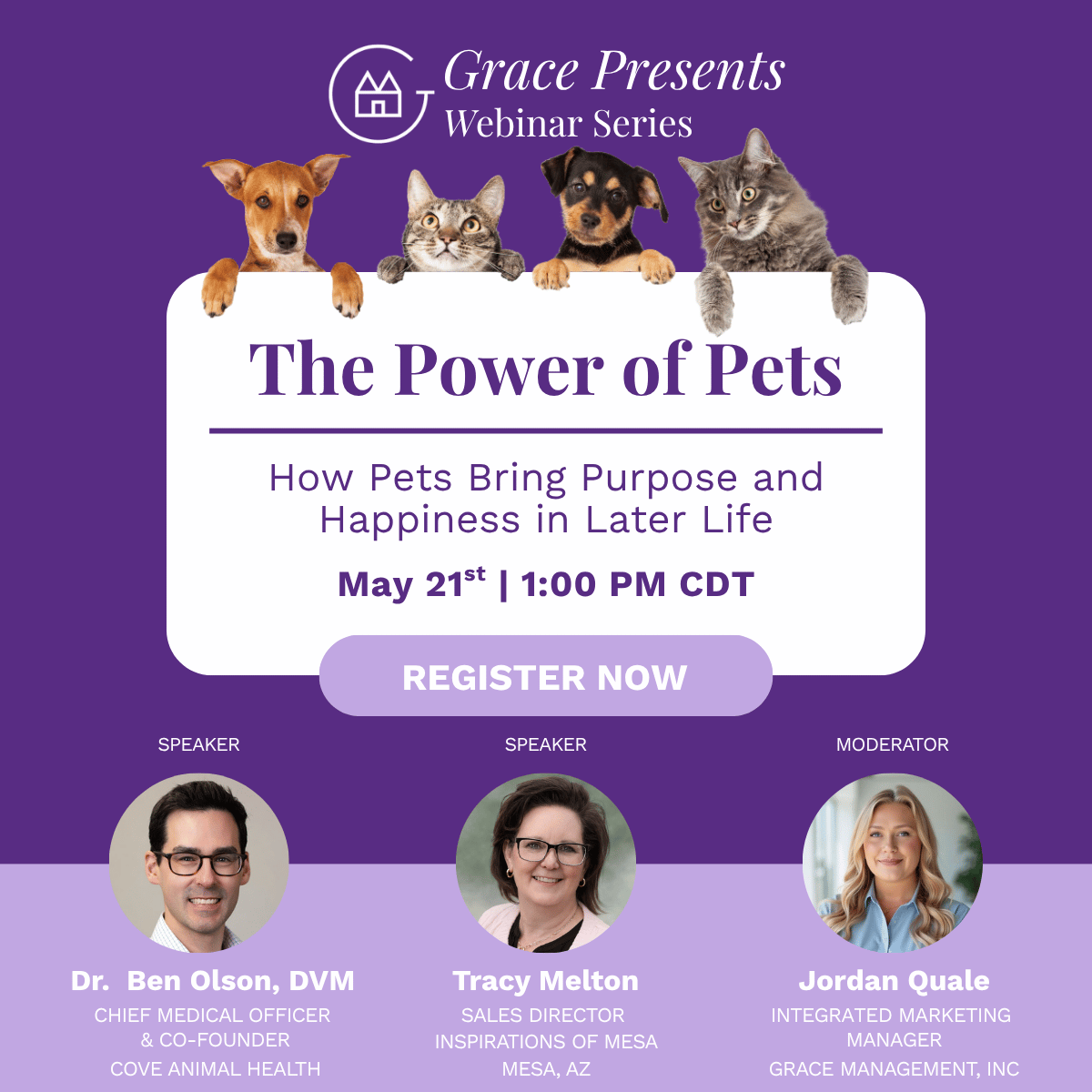 Promotional graphic for a webinar on pet health