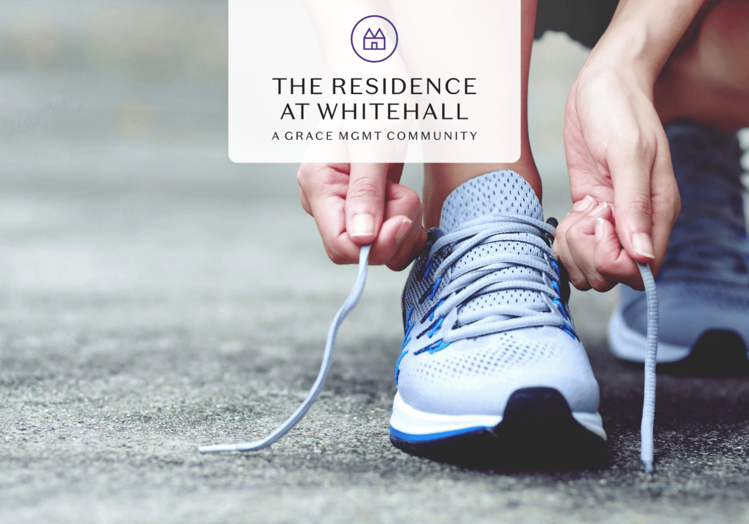 Logo of The Residence at Whitehall with a sneaker focus