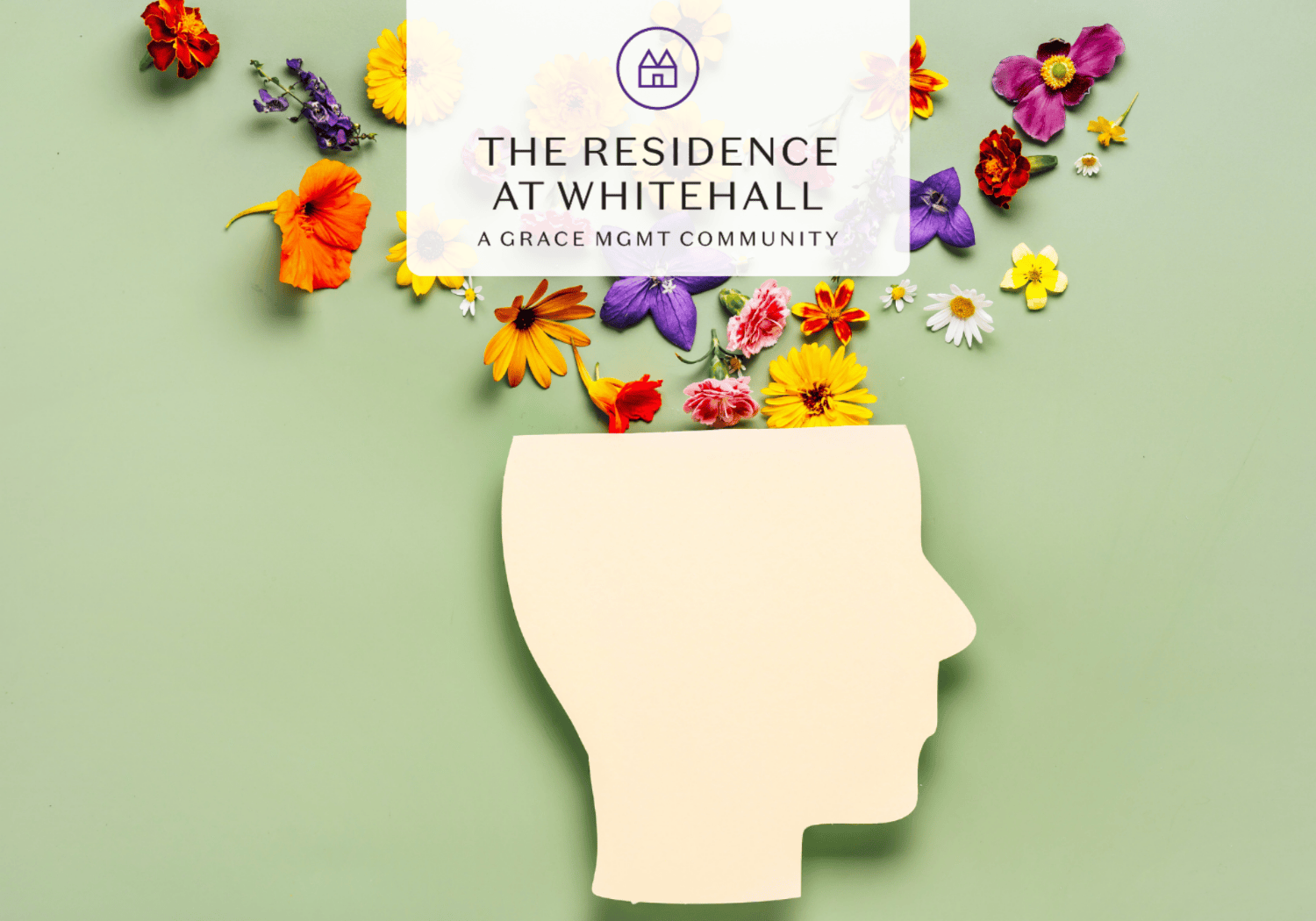 Facility logo with floral design elements