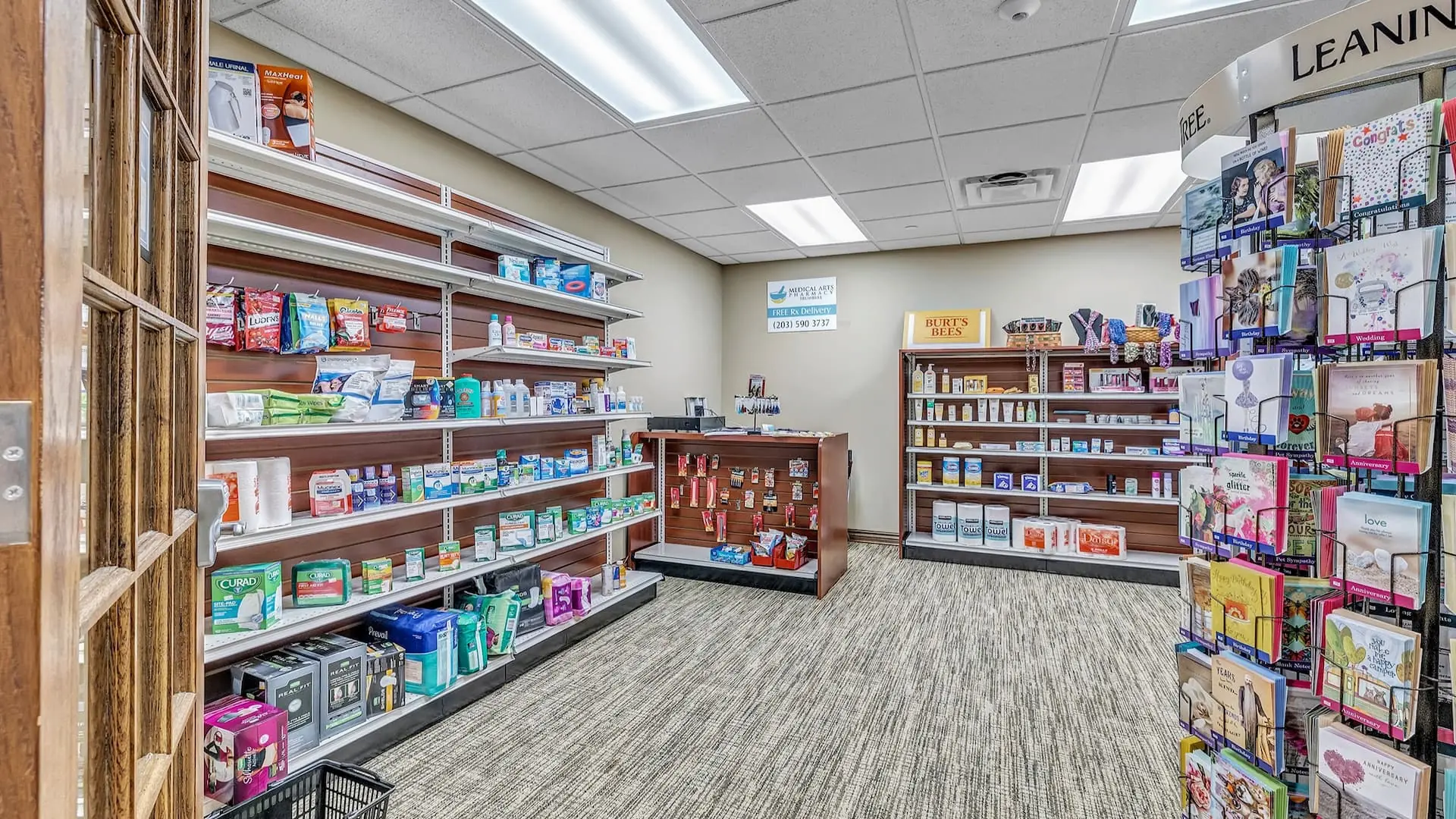 Interior view of the community convenience store