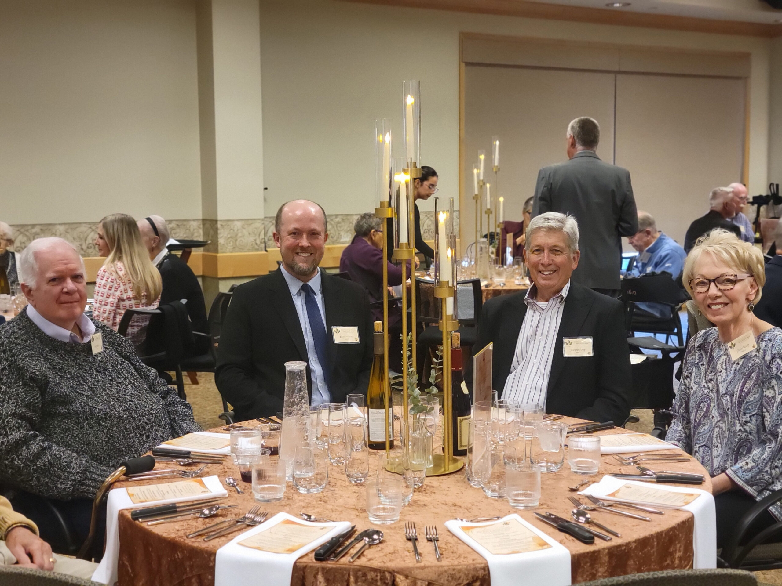 Residents enjoying a meal at a dining event