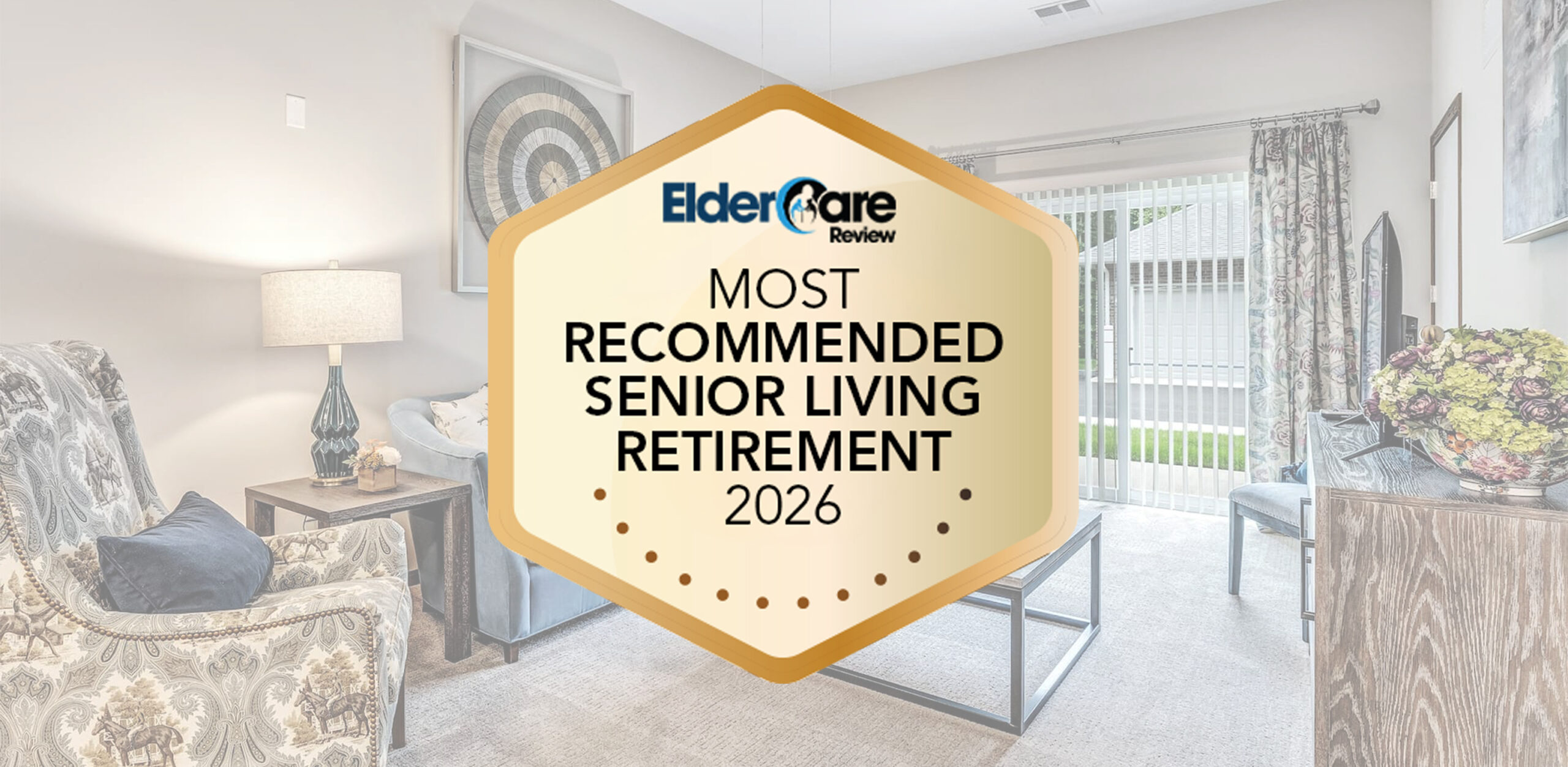 An award badge indicating a senior living recommendation