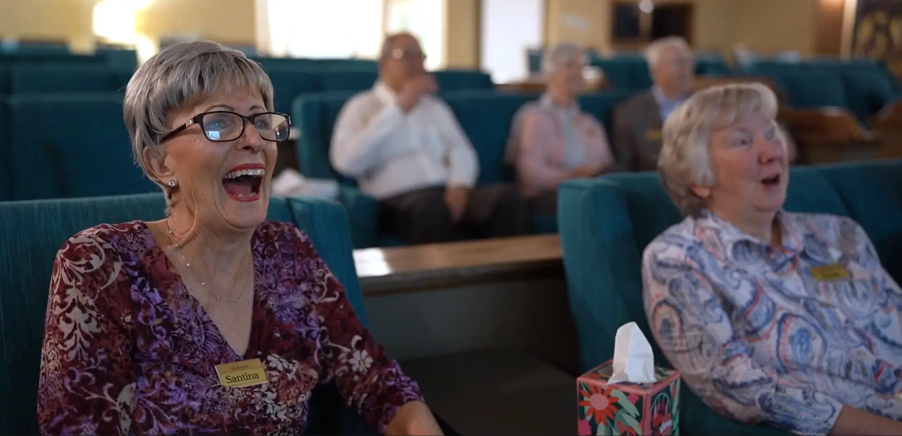 Residents enjoying a live performance in the common area