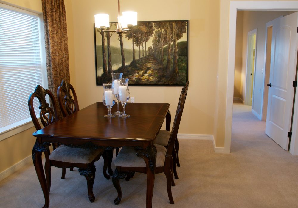 Dining room with a wooden table and chairs