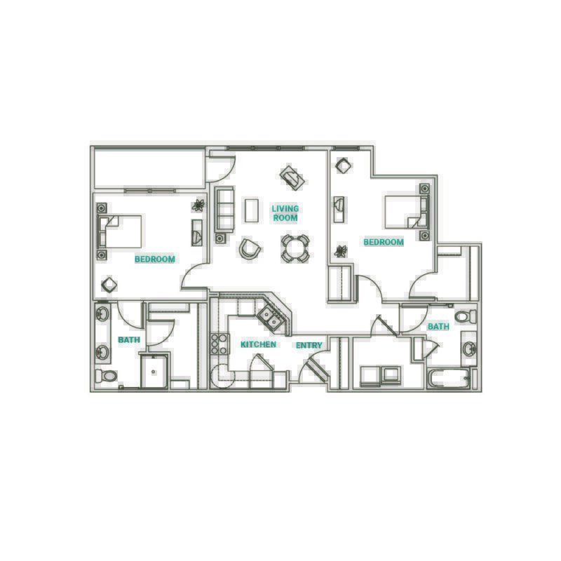 Architectural floor plan showing room layout