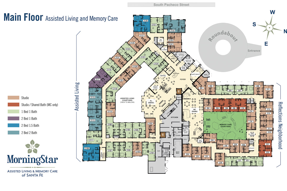 Architectural floor plan of the facility's main floor