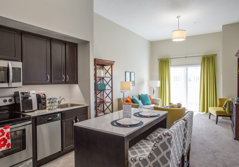 Interior view of a cozy living area in a senior residence