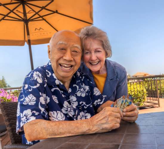 Residents enjoying a sunny outdoor activity together