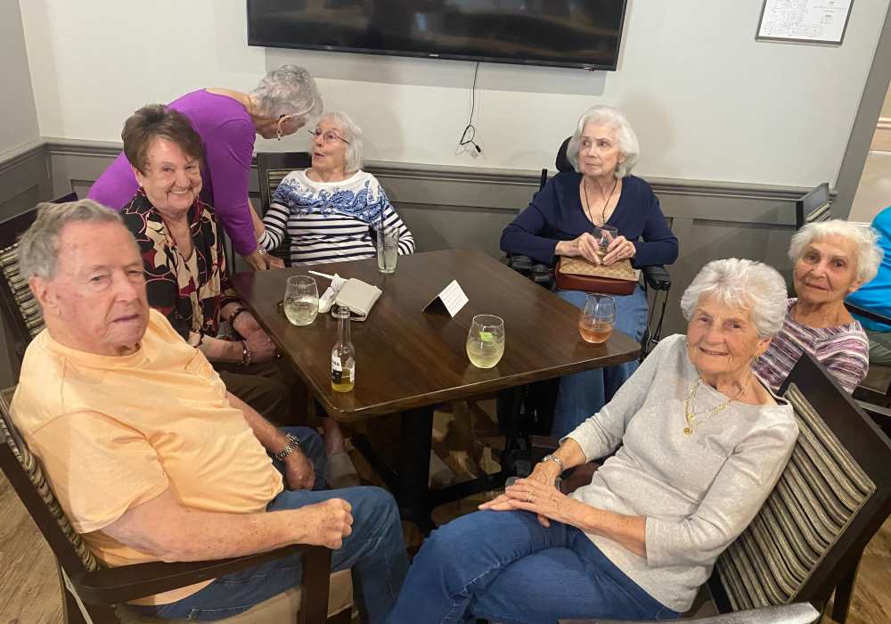 Residents enjoying time together in a common area