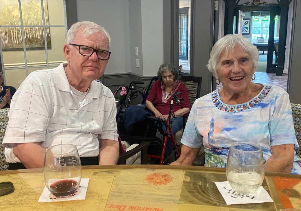 Two residents enjoying their time in a common area