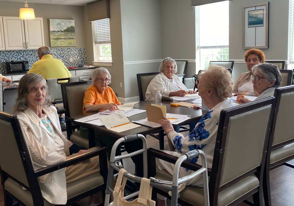 Residents engaged in an activity in a common area