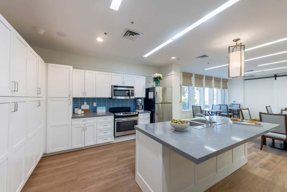 Bright, modern kitchen in a senior living facility